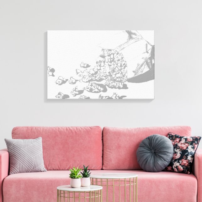 Lienzo Dibujo de lápiz de palomitas por Sara Motolanez (Insitu (Sala de estar))