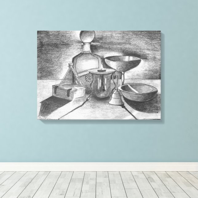 Lienzo Dibujo de lápiz de sombras por Sara Motolanez (Insitu (piso de madera))