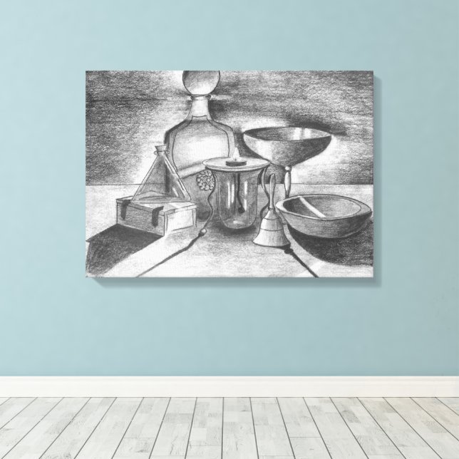 Lienzo Dibujo de lápiz de sombras por Sara Motolanez (Insitu (piso de madera))