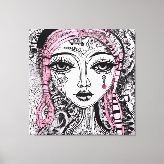 LIENZO DIBUJO DE LÍNEA DETALLADO DE BLANCO NEGRO (Anverso)