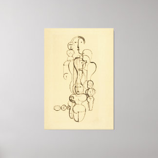 Lienzo Dibujo de línea figurativa abstracta minimalista V