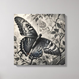 Lienzo Dibujo de mariposas en blanco y negro