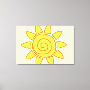 Lienzo Dibujo de niños lindos ilustración del sol