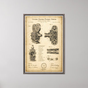 Lienzo Dibujo de patente de cámara vintage