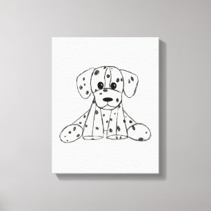Lienzo Dibujo de perro de peluche dálmata contorno simple