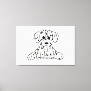 Lienzo Dibujo de perro de peluche dálmata contorno simple