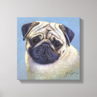 Lienzo Dibujo de perro de pug por Glenda S. Harlan