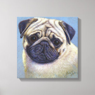 Lienzo Dibujo de perro de pug por Glenda S. Harlan