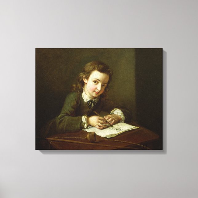 Lienzo Dibujo de un niño en una mesa (Anverso)