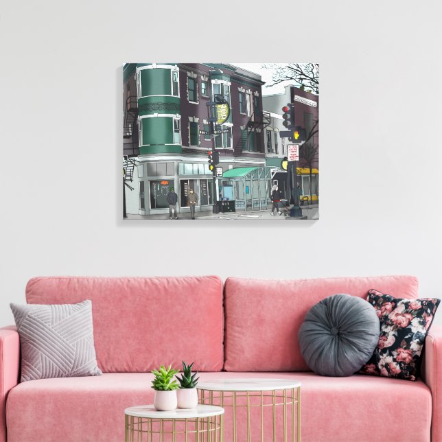 Lienzo Dibujo del centro de Madison, Wisconsin (Insitu (Sala de estar))