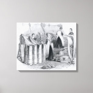 Lienzo Dibujo del estambre dentro de las astillas