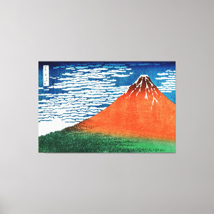 Lienzo Dibujo del Fuji rojo Kanagawa Hokusai