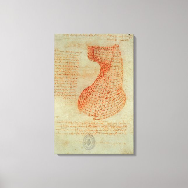Lienzo Dibujo del molde de planchar (Anverso)