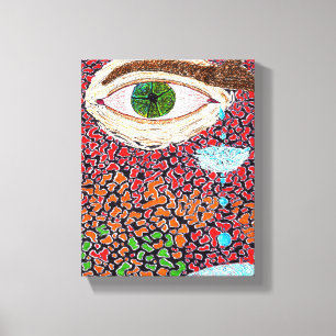 Lienzo Dibujo del ojo verde 'Dios está en los detalles'