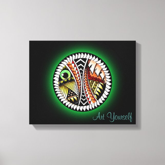 Lienzo Dibujo del tatuaje de la batalla (Anverso)