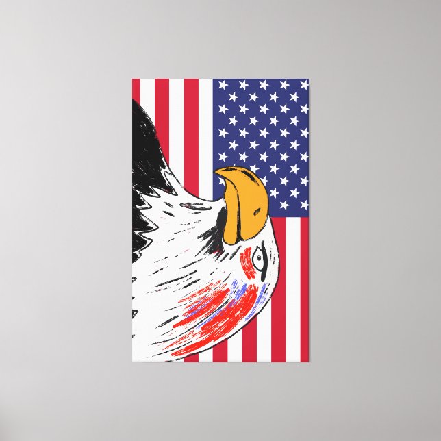 Lienzo Dibujo estadounidense de un águila (Anverso)