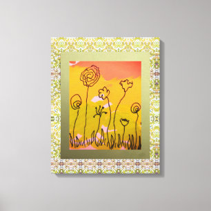 Lienzo Dibujo Floral