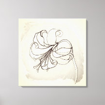 Dibujo Floral de marfil y flores negras de lirio v