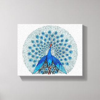 Lienzo Dibujo hermoso de pavo real