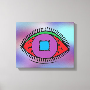 Lienzo Dibujo ocular abstracto colorido