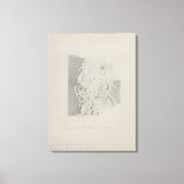 Lienzo Dibujo para el mapa de la luna, 1794 (lápiz en p (Anverso)