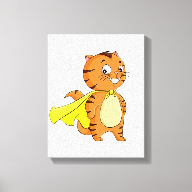 Lienzo Dibujos animados de Super Cat (Anverso)
