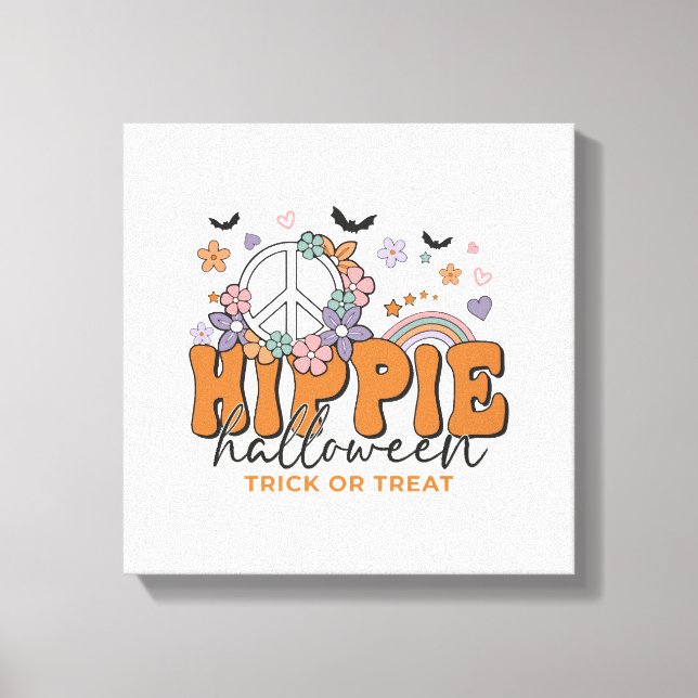 Lienzo Dicho divertido de Halloween Hippie Halloween (Anverso)