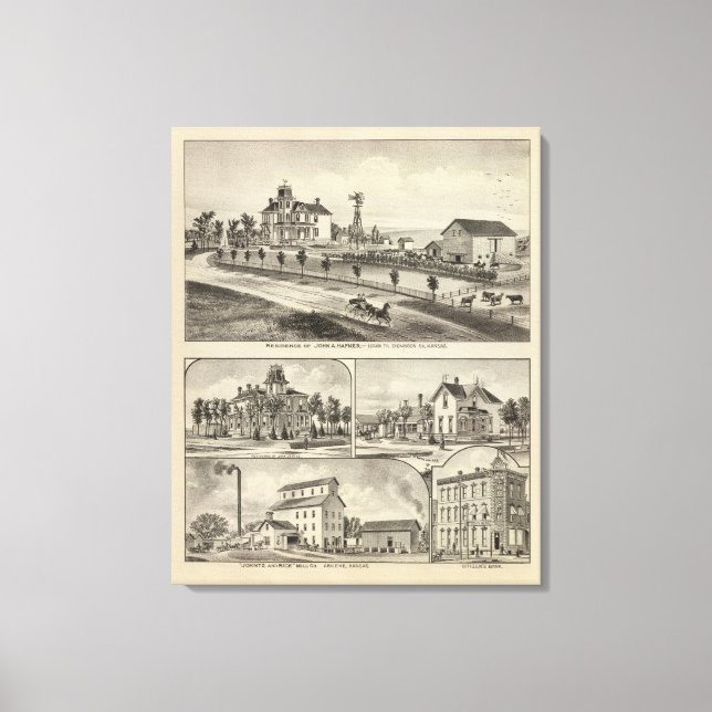 Lienzo Dickinson County Residences, Kansas (Anverso)