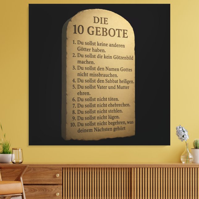 Lienzo „Die 10 Gebote – Gottes Weisung in Stein“ (Insitu (Sala de estar))