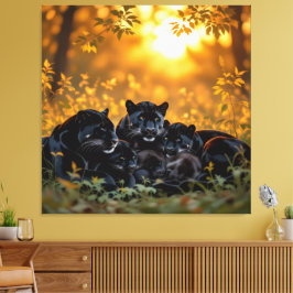 Lienzo   Die stille Eleganz der Pantherfamilie  