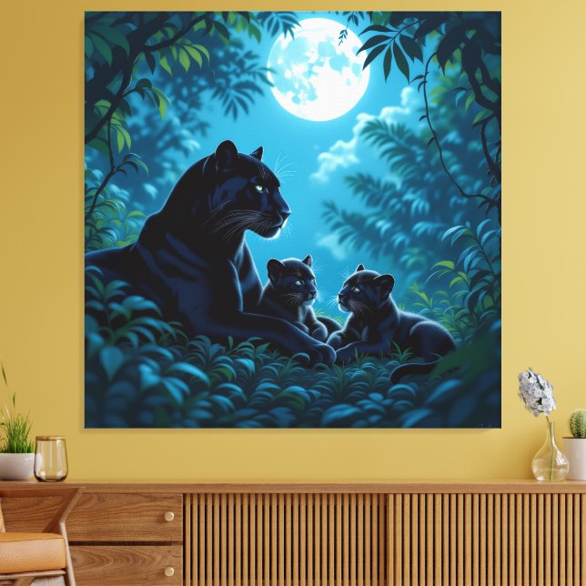 Lienzo   Die stille Eleganz der Pantherfamilie   (Insitu (Sala de estar))