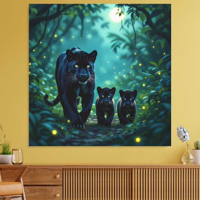 Lienzo   Die stille Eleganz der Pantherfamilie   (Insitu (Sala de estar))