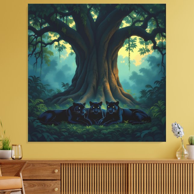 Lienzo   Die stille Eleganz der Pantherfamilie   (Insitu (Sala de estar))