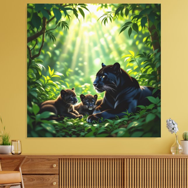 Lienzo   Die stille Eleganz der Pantherfamilie   (Insitu (Sala de estar))