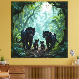 Lienzo   Die stille Eleganz der Pantherfamilie  