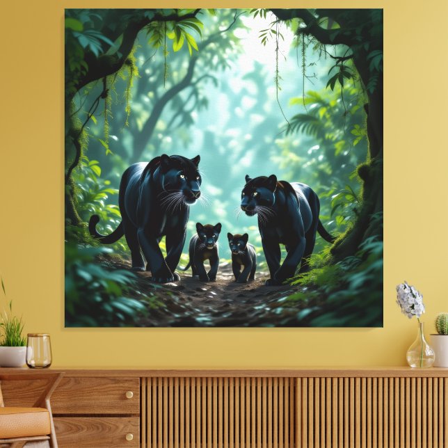 Lienzo   Die stille Eleganz der Pantherfamilie   (Insitu (Sala de estar))