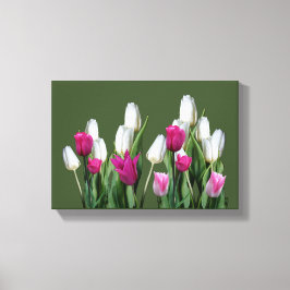 Lienzo digital floral de tulipán de color rosa moderno