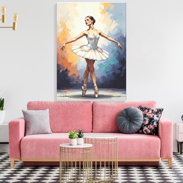 Lienzo Digital Painting of a Ballerina – Elegant Dance  (Insitu (Sala de estar))