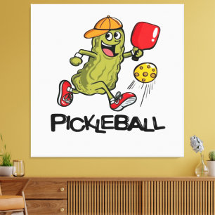 Lienzo Dill funny jugando pickleball