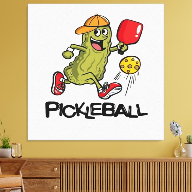 Lienzo Dill funny jugando pickleball  (Insitu (Sala de estar))