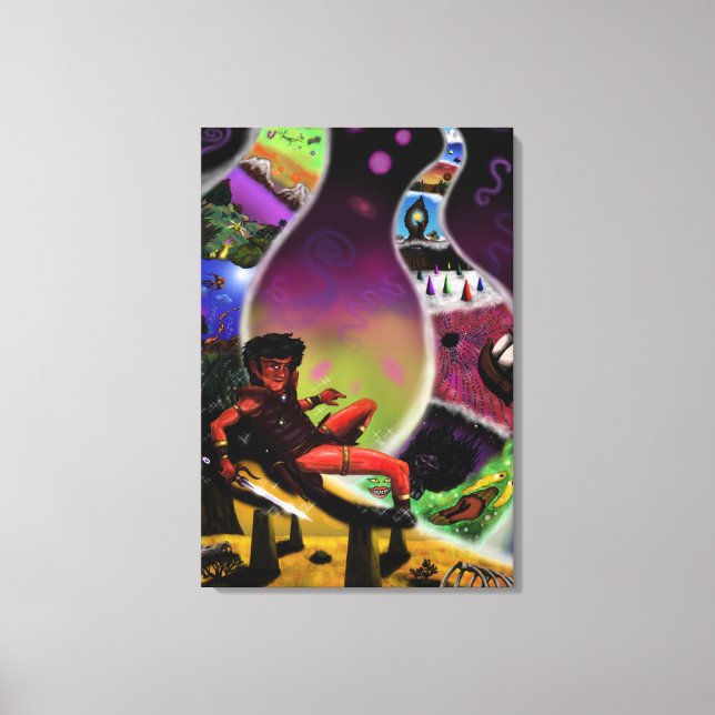 Lienzo dimensión misteriosa del guerrero de la pintura ac (Anverso)