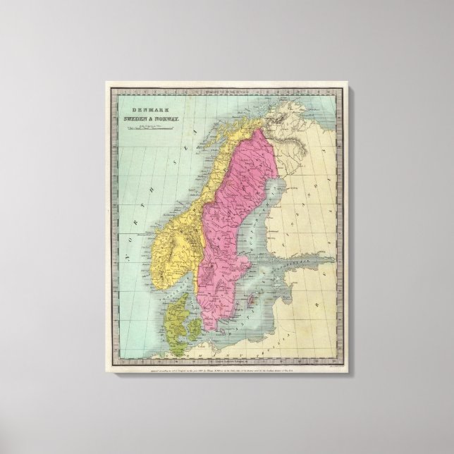 Lienzo Dinamarca Suecia y Noruega (Anverso)