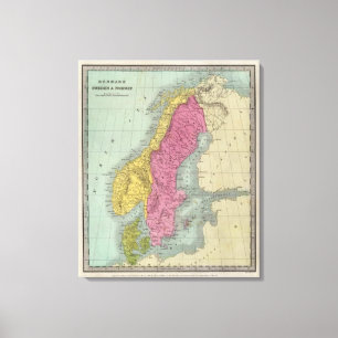 Lienzo Dinamarca Suecia y Noruega