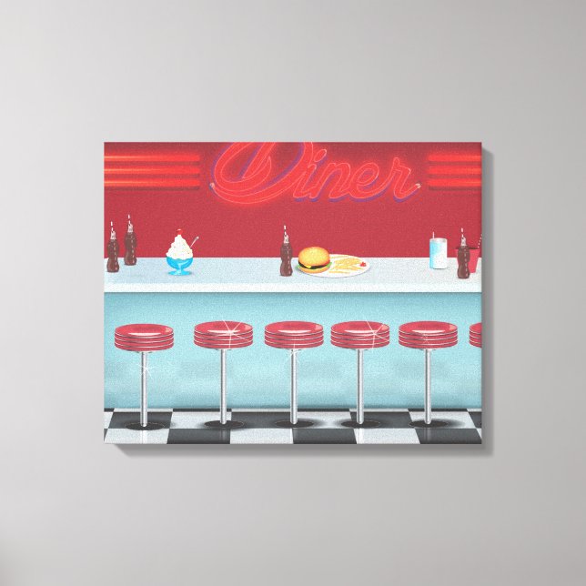 Lienzo Diner Americano Antiguo (Anverso)