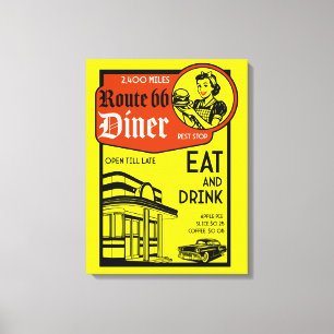 Lienzo Diner americano de los años 50