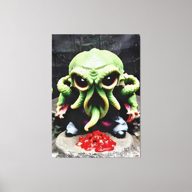 Lienzo Dinner with Cthulhu (Anverso)
