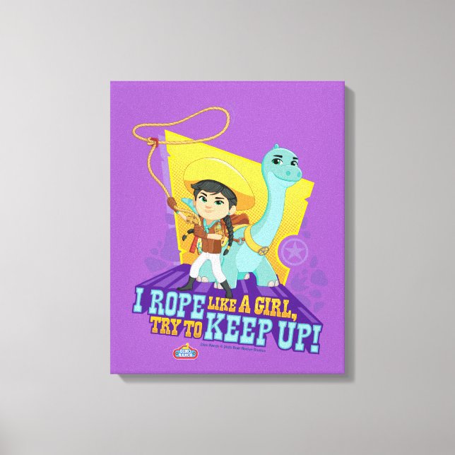 Lienzo Dino Ranch | Min. y Clover (Anverso)