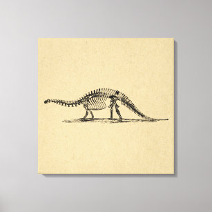 Lienzo Dinosaur Skeleton Vintage Art