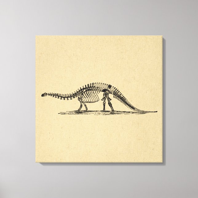 Lienzo Dinosaur Skeleton Vintage Art (Anverso)