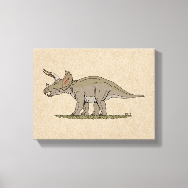 Lienzo Dinosaurio Cretácico Triceratops (Anverso)